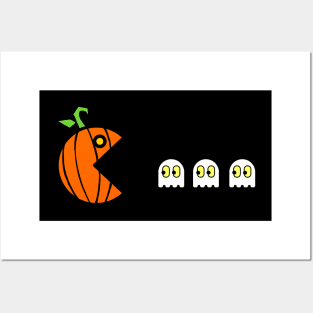 Halloween Arcade Game Spoof Pac-O-Lantern Retro Design Posters and Art